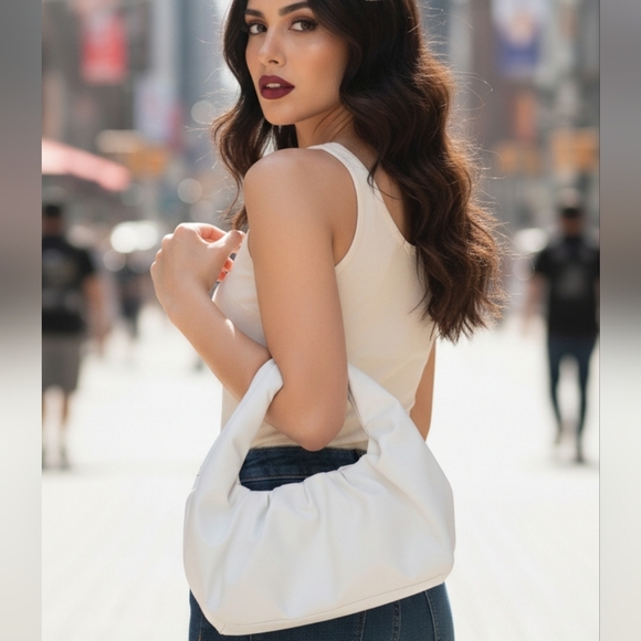 White Ruffled Bag - Picture 1 of 10